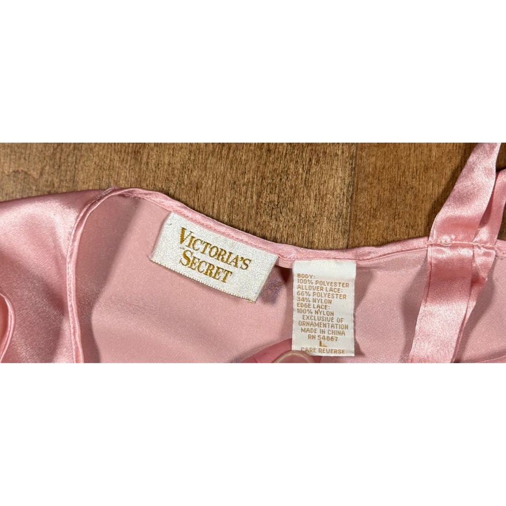 Victoria's Secret Gold Label Pink Lace Tear Drop Nightgown Vintage 90's Wmns‎ Lg - Picture 5 of 8